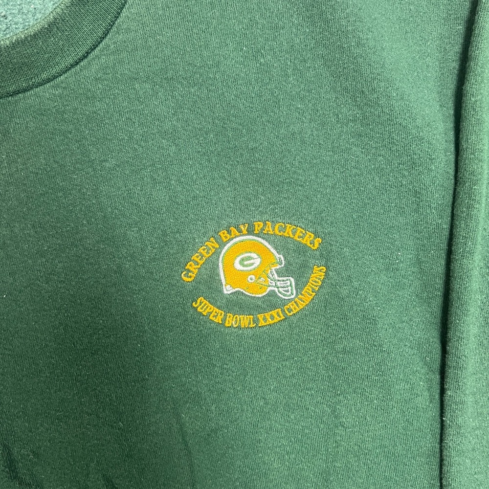 Vintage Green Bay Packers Sweatshirt Mens Large Green 1990s Super Bowl NFL - Picture 3 of 11